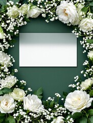 Minimalist Mockup Invitation Card with White Background for Weddings and designs.