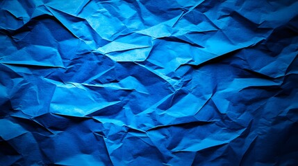 Fototapeta premium Abstract Crumpled Blue Paper Texture Background