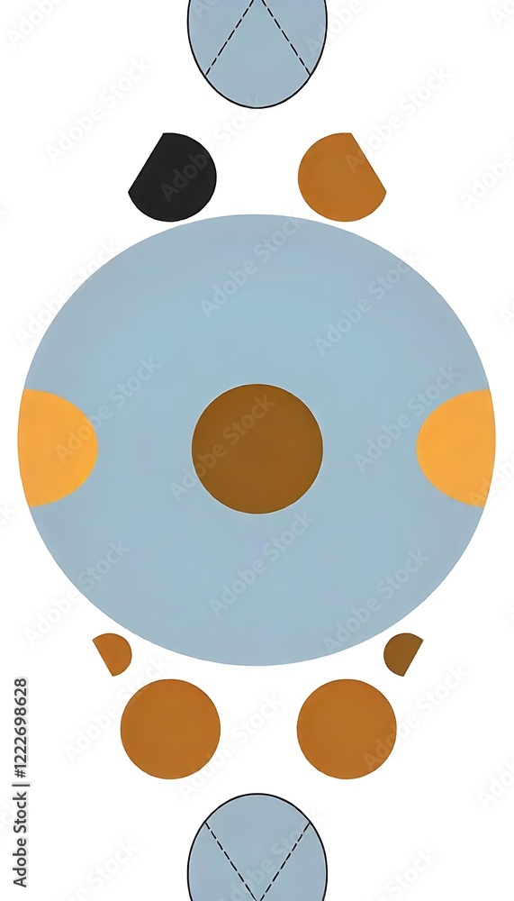 Poster abstract geometric design with basic shapes in a minimalist and modern style for wallpaper. ai gener