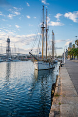 Obraz premium The Barcelona Marina Port Vell view in Barcelona