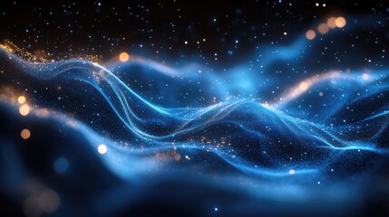 Abstract digital visualization featuring a flowing,