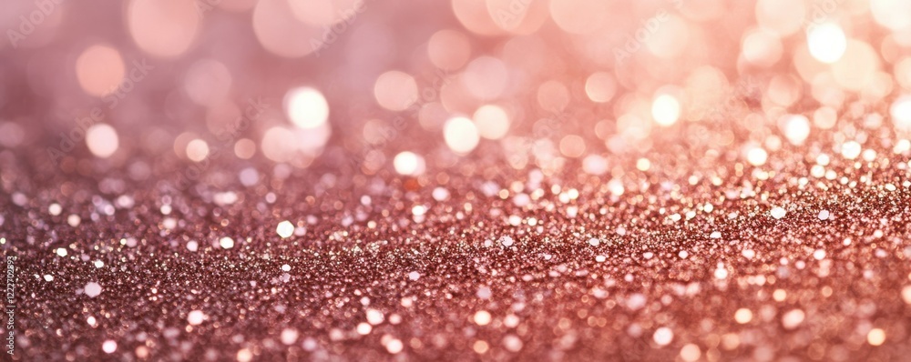 Poster pink shimmering glitter bokeh background with soft focus sparkles