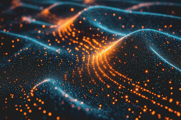 Fototapeta premium Close up of a computer screen displaying colorful blurred light patterns creating an abstract visual effect with glowing colors