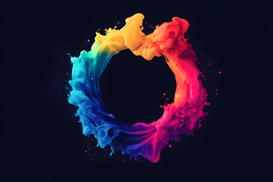 3D white circles with blue orange brush strokes isolated on black background. Elegant watercolour set. Textured effect bundle. Graphic design element grainy style for ads, big, mega, or flash sale