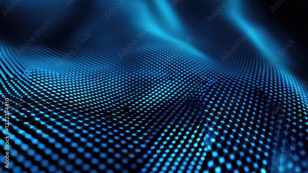 Poster clean energy idea. abstract blue digital wave pattern with dots representing data flow and connectiv