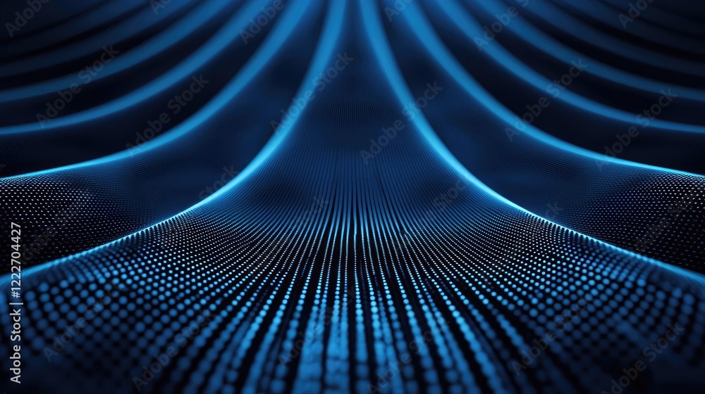 Poster clean energy idea. abstract blue wave pattern representing technology and digital innovation.