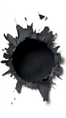 A black hole-like tear in a surface, creating a dramatic visual effect.