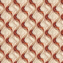 Intricate Floral Pattern: An elegant and seamless pattern featuring ornate, intertwined floral motifs in a rich, burgundy hue, rendered against a textured background.