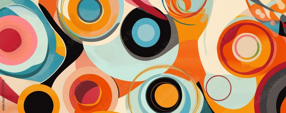 Aufkleber vibrant abstract circles in bold colors and dynamic patterns