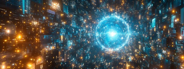 Dynamic Visualization of Light Speed with Motion Blur, Representing Extreme Speed, Fast Movement, and the Concept of Velocity in Modern Physics and Technology.