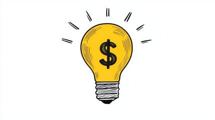 A light bulb with a dollar sign, symbolizing the idea of money, innovation, and entrepreneurial thinking.