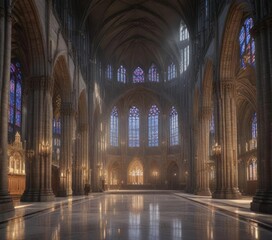 Obraz premium Grand cathedral with sleek glass architecture , , sacred