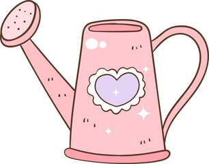 Cute Spring Season with Spring Gardening Tool Vector Illustration