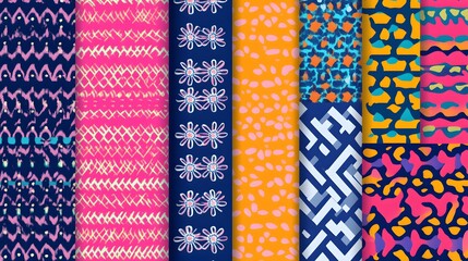 Vibrant Abstract Seamless Patterns Collection