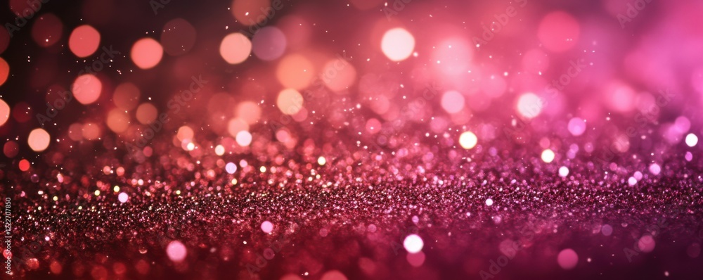 Poster sparkling pink and red bokeh background with glimmering lights