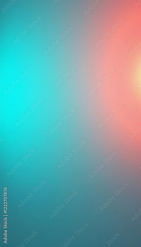 Aufkleber abstract gradient background with smooth transitions of turquoise and peach colors. ai generated