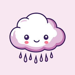 Cute Clouds cartoon rain vector illustration