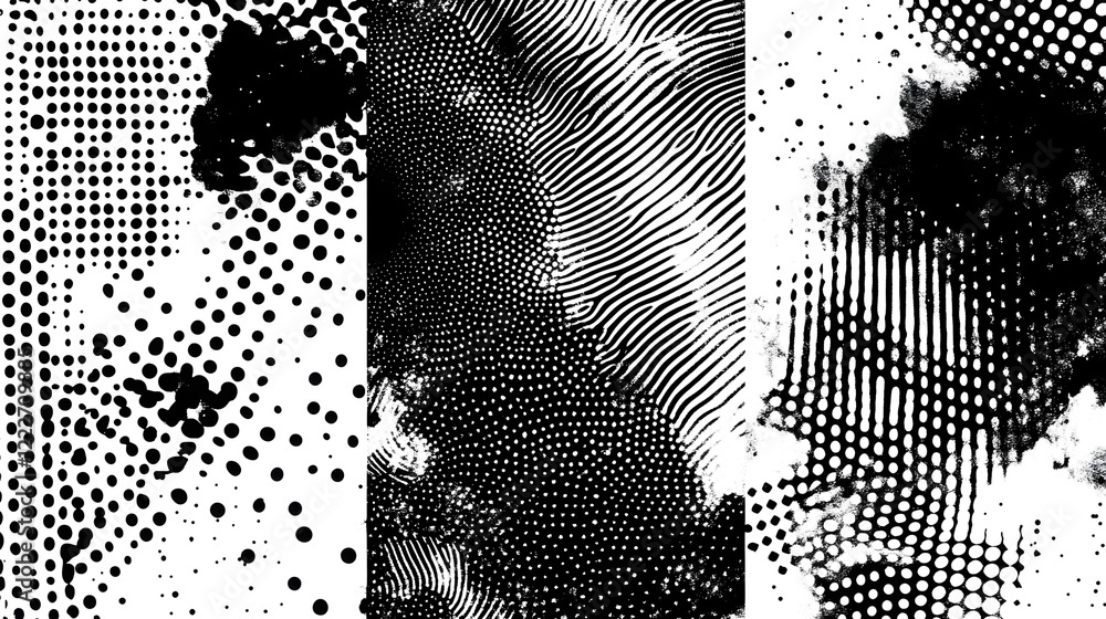 Aufkleber mesmerizing monochrome geometric patterns and textures in abstract digital art design