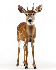 Obraz premium Realistic full body representation of a deer in daylight against a clean white background