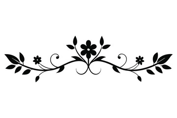 Elegant floral divider silhouette vector design, perfect for creative microstock illustrations.