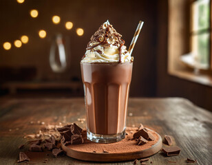 chocolate milkshake on the table