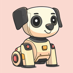 cute dog robot vector illustration