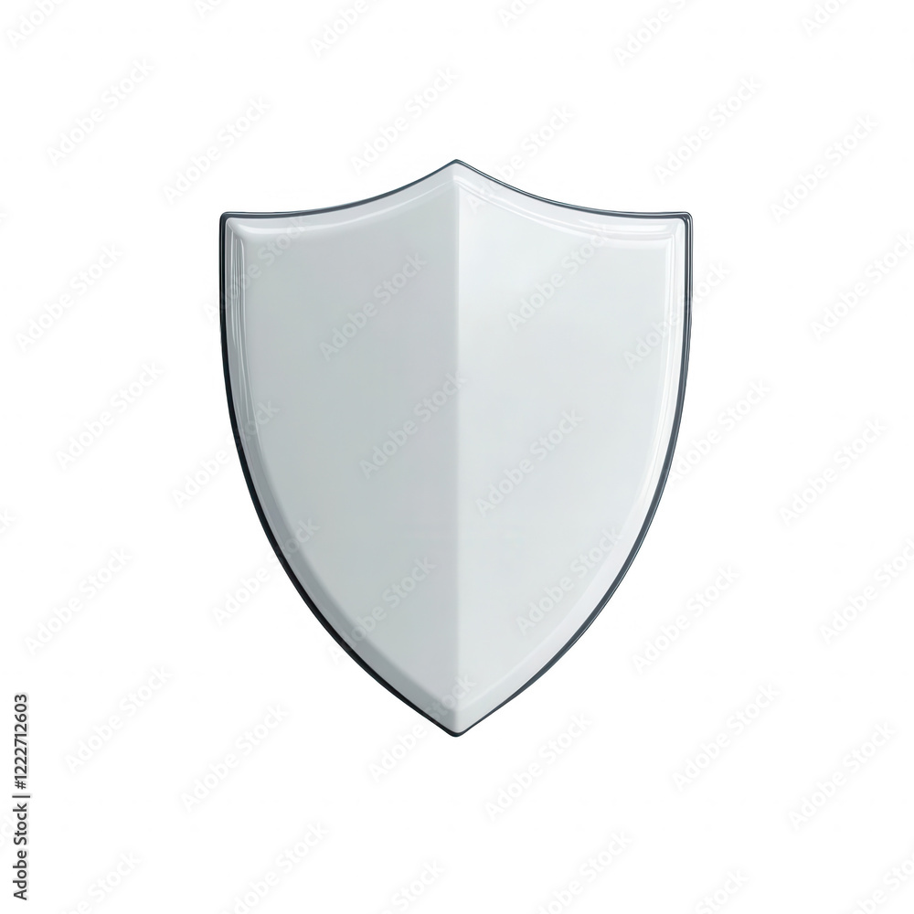 Poster a minimalist shield icon representing protection and security in design., isolated on a transparent 