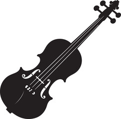 Obraz premium Violin silhouette vector art illustration. Black and white violin vector illustration.