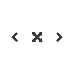 Obraz premium Navigation arrows icon in black minimalist style.