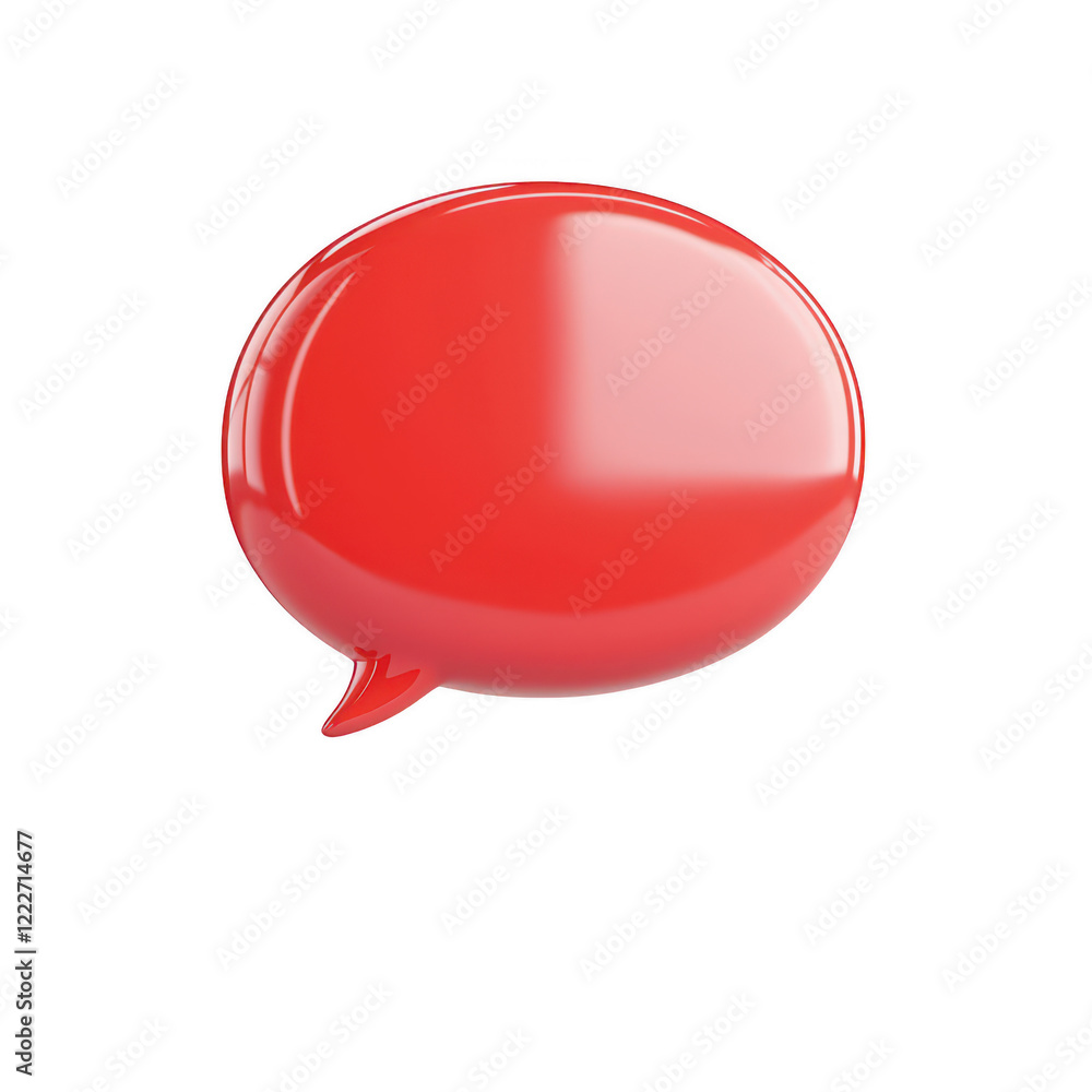 Poster a shiny red speech bubble suitable for design and communication concepts., isolated on a transparent