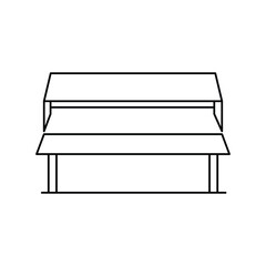 desk lineal  icon with white background vector stock illustration