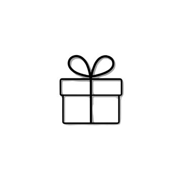 recommend clip art: Gift box icon in black outline style.