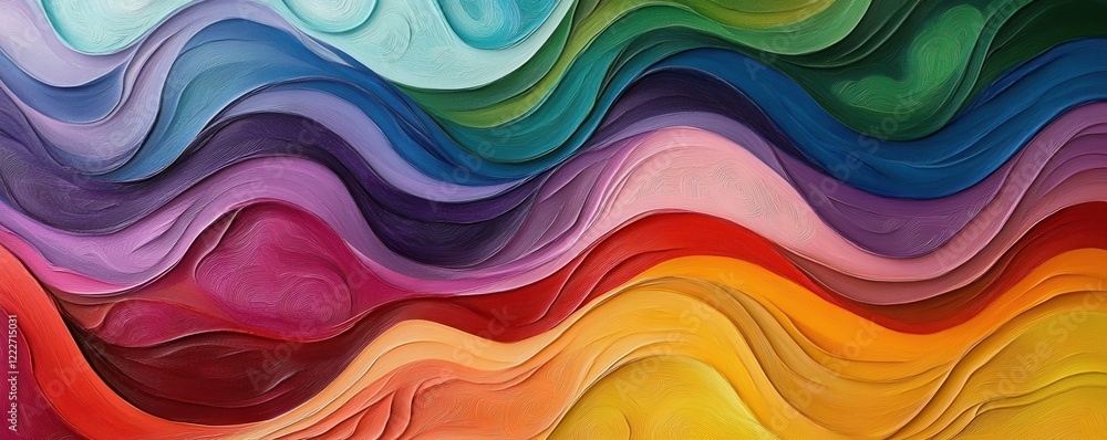 Poster abstract colorful wave pattern with vibrant multicolored swirls