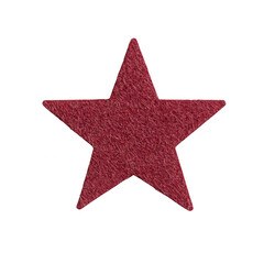 Obraz premium A textured red star symbolizing creativity and inspiration., isolated on a transparent background.