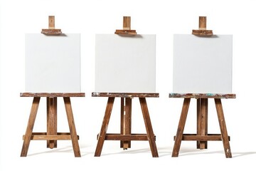 503. Multi-tiered view on a set of easels, studio lighting, isolated on a white background --ar 3:2 --v 6.1 Job ID: cd94e619-a9d4-493f-9005-8b2a207df982