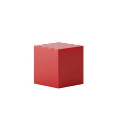 A vibrant red cube isolated on a clean background for creative design., isolated on a transparent background.