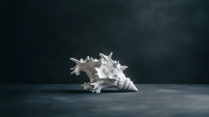 Dramatic Seashell Still Life Dark Background