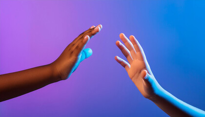 Kids hands gesturing against