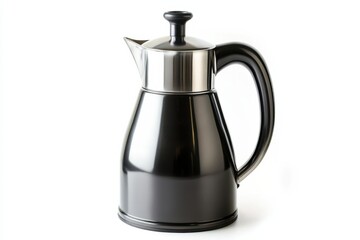 Elegant oil dispenser featuring polished metal and sleek black design on a crisp white background