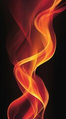 Obraz premium Abstract fiery flow of orange and red on dark background, Generated AI