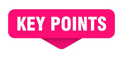 key points sticker. key points sign on transparent background