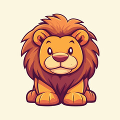 Cute lion cartoon vector illustration