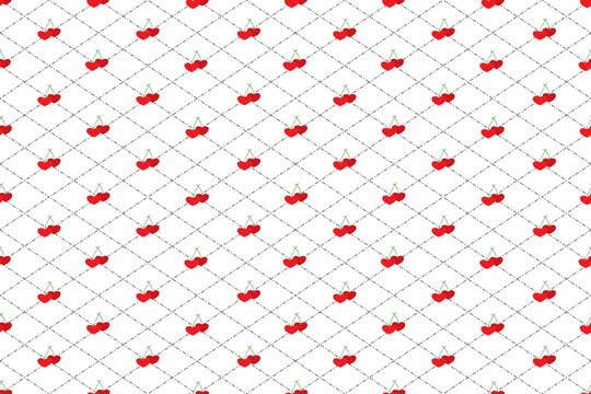 Valentine's Day | Seamless pattern Red Heart, Pink Heart, Cherry Heart | Design for pillow, blanket, rug, carpet, fabric, fashion, clothing, wallpaper, accessory