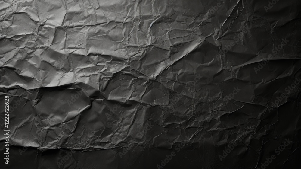Poster high resolution digital scan of crumpled black paper texture perfect for background and artistic des