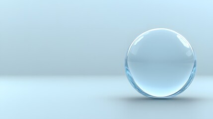 Abstract Light Blue Glass Sphere Minimalist Background