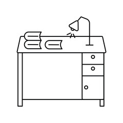 Table  lineal  icon with white background vector stock illustration