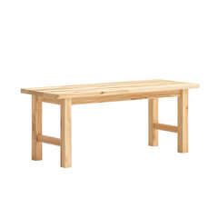 Fototapeta premium Simple wooden bench with a natural finish, perfect for outdoor or indoor seating.