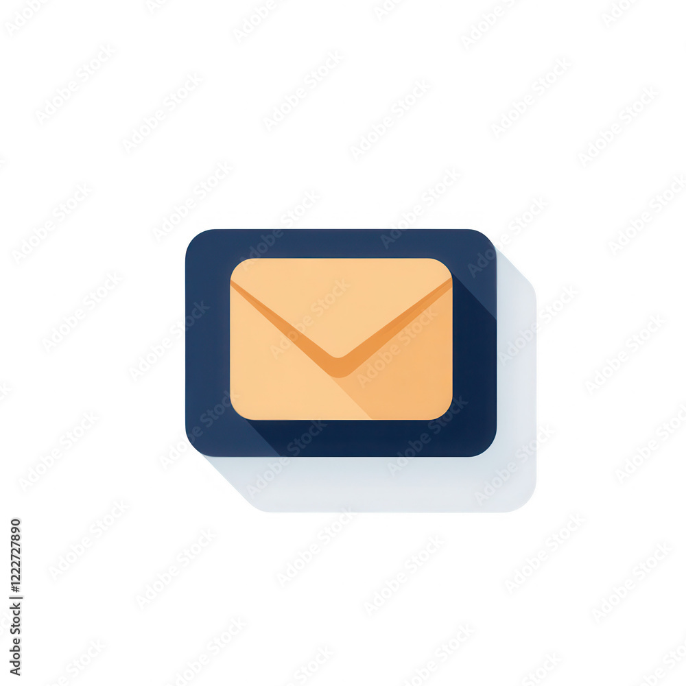 Poster stylized envelope icon representing digital communication and messaging., isolated on a transparent 