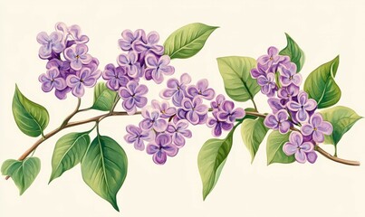 lilac flowers branch, Nature background