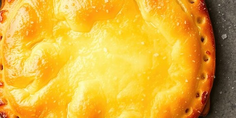 Golden brown pastry crust with a flaky texture, isolated dessert, baking